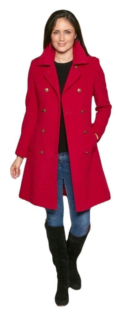 Ladies red wool coat online