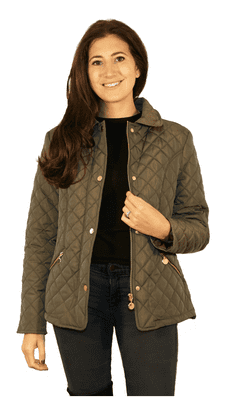 ❤️ Plus ❤️ Womens Luxury Diamond Quilt Jacket db553