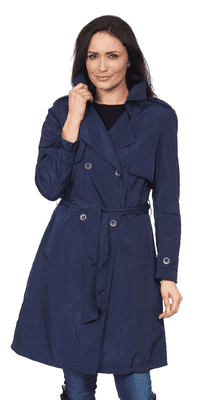 ❤️ Plus ❤️ Womens Navy Trench Coat db290