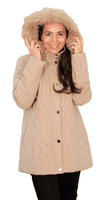 ❤️ Plus ❤️ Womens Padded Hooded Dark Stone Winter Jacket db8293