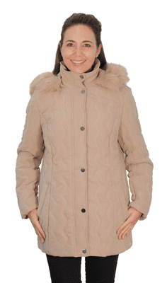 ❤️ Plus ❤️ Womens Padded Hooded Dark Stone Winter Jacket db8293
