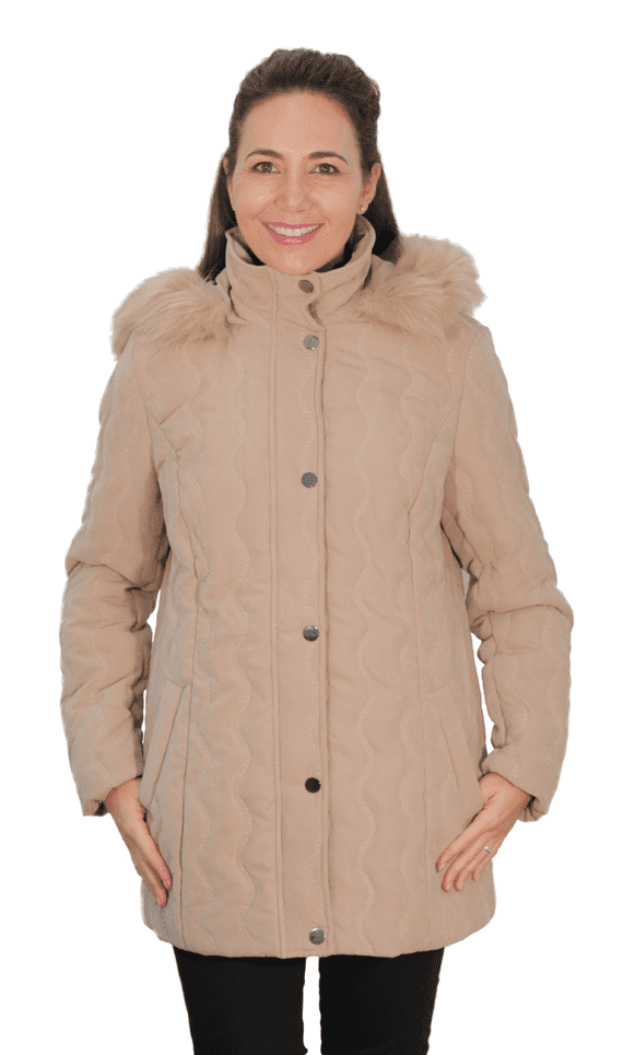 ❤️ Plus ❤️ Womens Padded Hooded Dark Stone Winter Jacket db8293