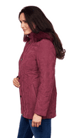 ❤️ Plus ❤️ Womens Padded Hooded Wine Winter Jacket db8293