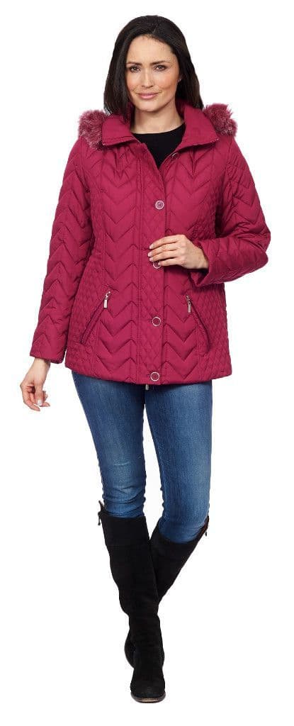 ❤️ Plus ❤️ Womens Plus Size Quilted Pink Parka Jacket db179
