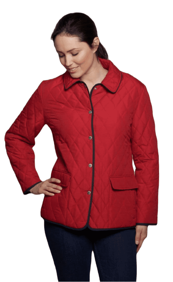 ❤️Plus❤️ Womens Red Diamond Quilted Jacket db907