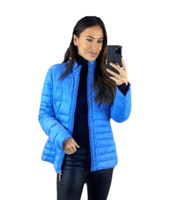 ❤️ Plus ❤️ Womens Short Faux Down Quilted Blue Fashion Jacket db435