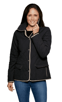 ❤️Up To Plus❤️ Womens Black Diamond Quilted Jacket db907