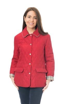 ❤️ Up To Plus ❤️ Womens Check Lined Diamond Quilted Jacket db906