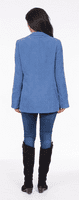 ❤️ Up to Plus ❤️ Womens Long Blue Microfibre Spring Jacket db178
