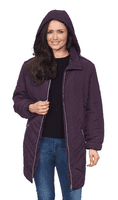 ❤️ Up to Plus ❤️ Womens Plus Size Purple Quilted Hooded Coat db188