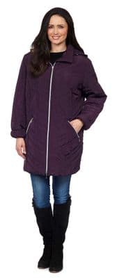 ❤️ Up to Plus ❤️ Womens Plus Size Purple Quilted Hooded Coat db188