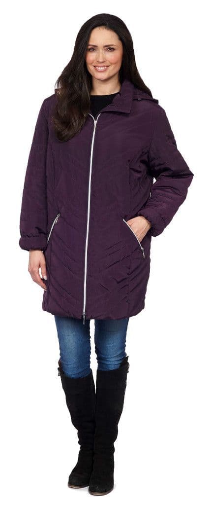 ❤️ Up to Plus ❤️ Womens Plus Size Purple Quilted Hooded Coat db188