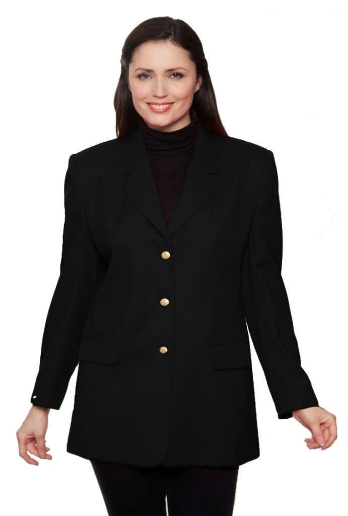 Black Womens 100 Wool Blazer Jacket db982