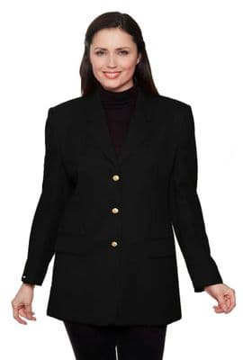 Black Womens  100%  Wool Blazer Jacket db982