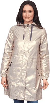 DB2316 Plus Size Lightweight Iridescent Spring Raincoat