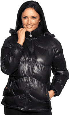 DB3395 Lightweight Iridescent Faux Fur Hooded Padded Jacket