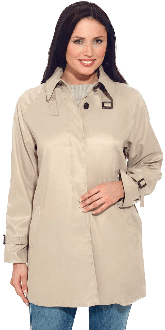DB4007 Women's Luxury Peach-Twill Rain Jacket with Satin & Check Lining