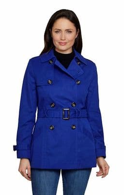 DB402 Plus Size Short Microfibre/Polyester/Cotton Trench-Style Lightweight Jacket