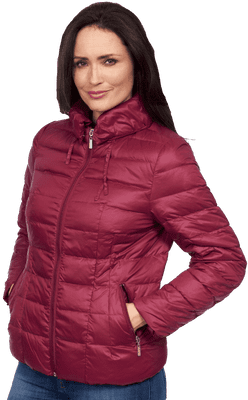 DB725  Women's 90% Down Hooded Ultra-Lightweight Padded Winter Jacket