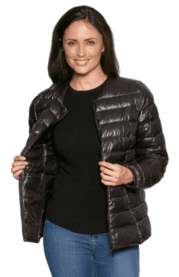 DB727 Black 80% Down Jacket with carry bag