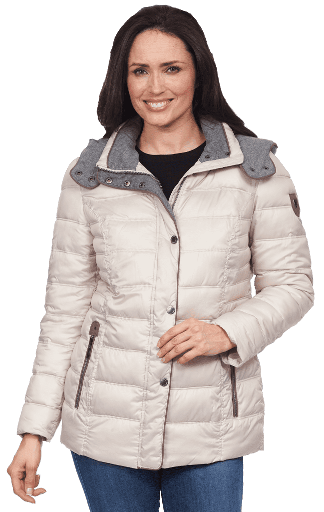 DB751 PLUS SIZE HOODED STONE PADDED JACKET