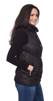 DB768 Plus Size Red Ruched Quilted Gilet