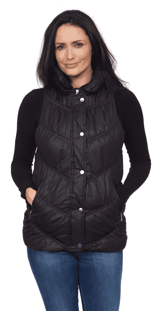 DB768 Plus Size Red Ruched Quilted Gilet