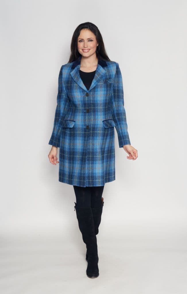 K126H Womens Luxury Harris 100 Wool Tweed Coat