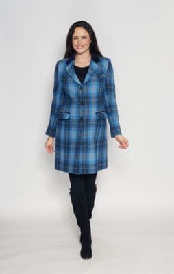 K126H Womens Luxury Harris 100% Wool Tweed  Coat