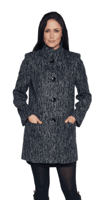 K127 Funnel Neck Wool Coat