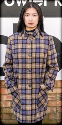K127H Women's Authentic 100% Wool Harris Tweed Single-Breasted Coat