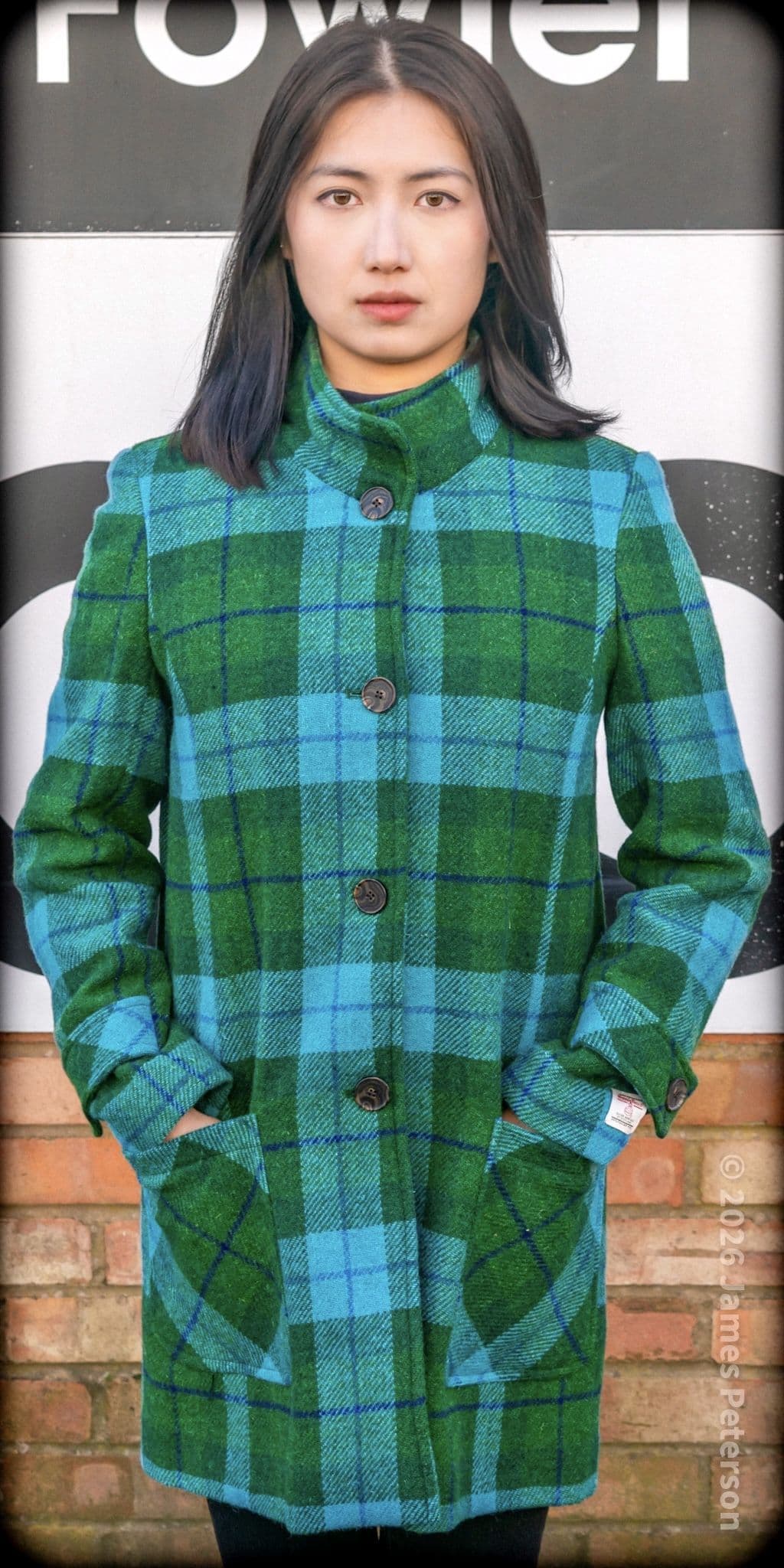 K127H Women s Authentic 100 Wool Harris Tweed Single-Breasted Coat