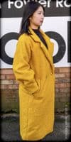 K1576 Women's Longline Mock Bouclé Teddy Bear Winter Coat