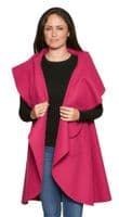 K1670 Womens Sleeveless Waterfall Wrap Duster Coat