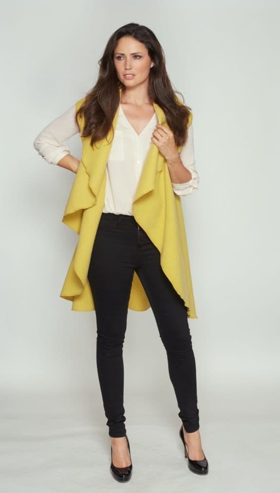 Sleeveless Camel Waterfall Jacket K1670 Womens Sleeveless