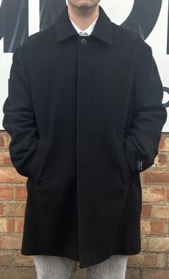 K2 – Men’s 7/8 Fly Front Wool Blend Overcoat (3% Cashmere)