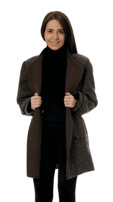 K314C  Women's Short Cashmere & Tweed Coat