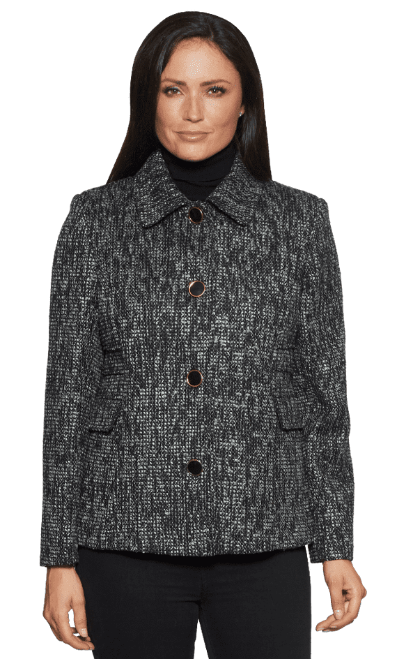 K8088 – Washable Faux Cashmere Chevron Short Jacket