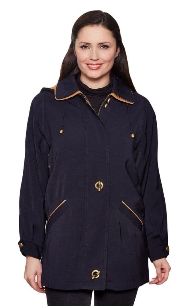 Navy Hooded Rain Jacket main image 0