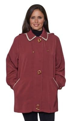Ladies Long Hooded Wine Rain Jacket db897