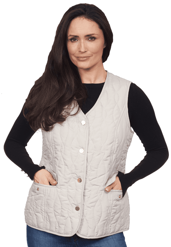 Plus Size Stone Microfibre Gilet DB701