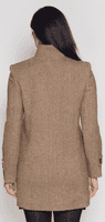 Womens 100% Abraham Herringbone Wool Funnel Neck Coat K127M
