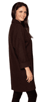 Womens 100% Chocolate Brown  Merino Wool Cocoon Coat K1441