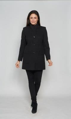 Womens 3% Cashmere & Wool Funnel Neck Coat K127J