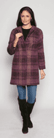 Womens Alpaca/Mohair Collarless Plus Size Coat K128F