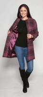 Womens Alpaca/Mohair Collarless Plus Size Coat K128F Size 26