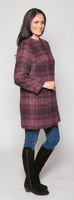 Womens Alpaca/Mohair Collarless Plus Size Coat K128F Size 26