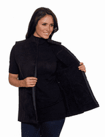 Womens Black Faux Sheepskin Gilet db800