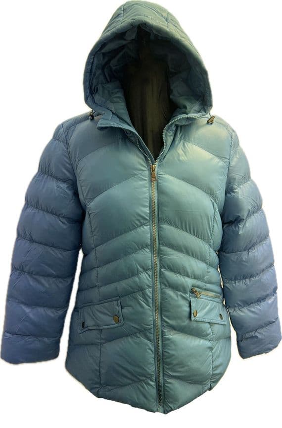 Womens Blue Padded Hooded Jacket db415