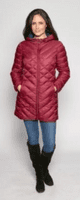 Womens Burgundy Feather Down Ultra Light Quilted Coat db724